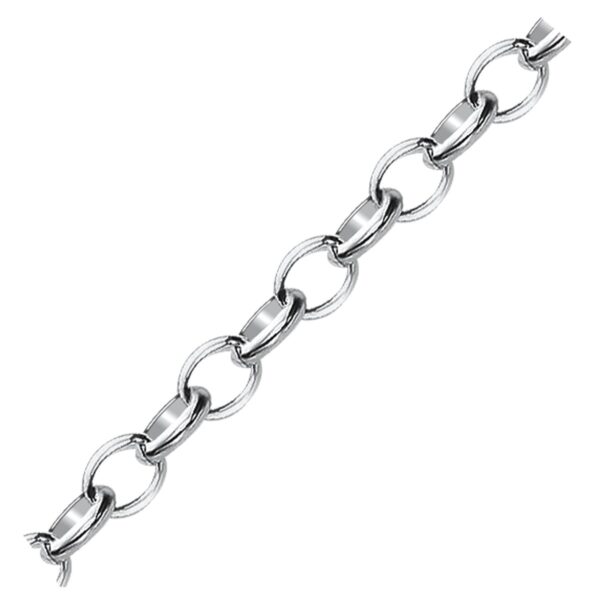 Sterling Silver Polished Charm Bracelet with Rhodium Plating (5.10 mm) - Image 2