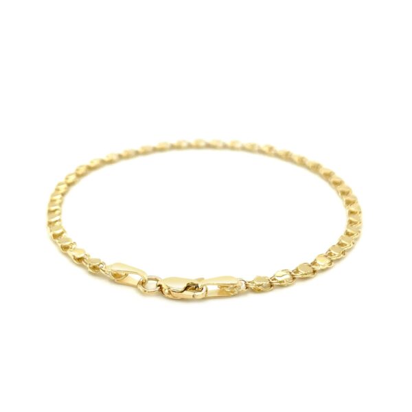 14k Yellow Gold Heart Bracelet (3.00 mm) - Image 3