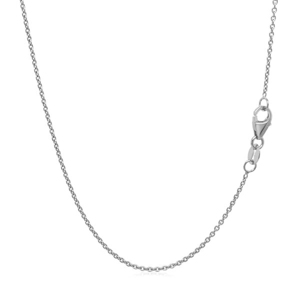 14k White Gold Round Cable Link Chain (1.10 mm) - Image 3