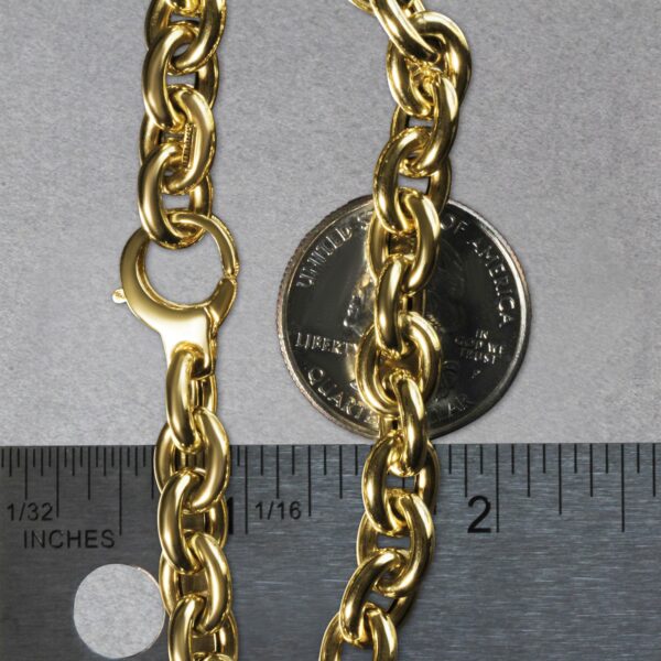 14k Yellow Gold Polished Cable Link Necklace - Image 4