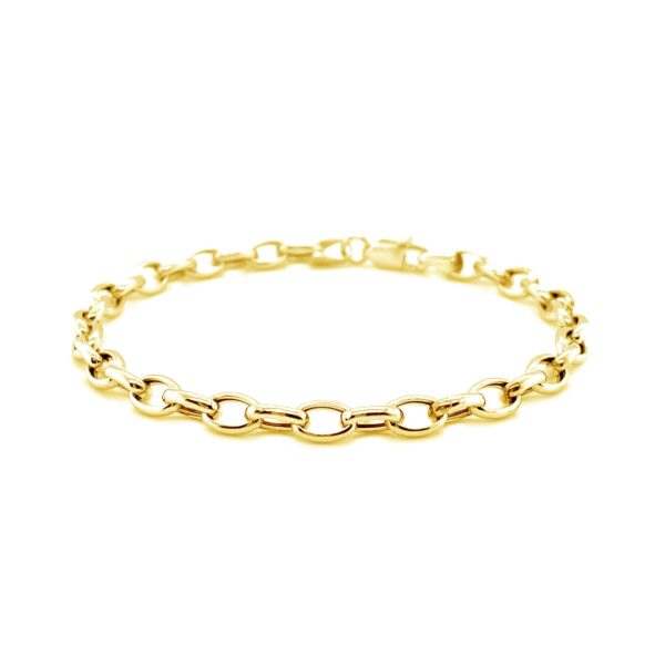 14k Yellow Gold Oval Rolo Bracelet  (4.60 mm) - Image 2