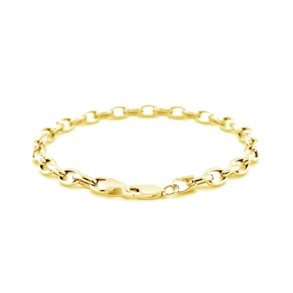 14k Yellow Gold Oval Rolo Bracelet  (4.60 mm) - Image 3