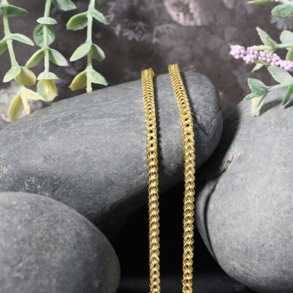 14k Yellow Gold Light Weight Wheat Chain (3.20 mm) - Image 4