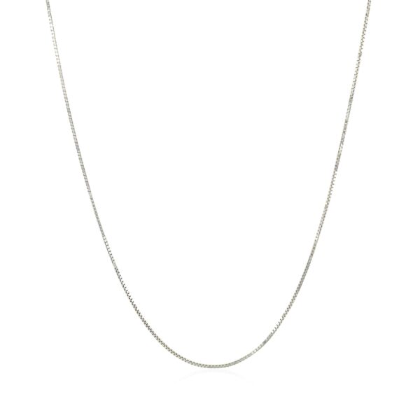 10k White Gold Classic Box Chain (0.60 mm) - Image 2