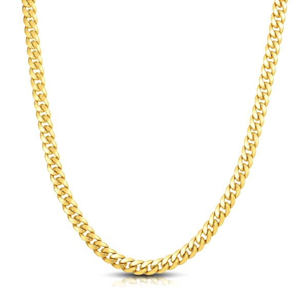 14k Yellow Gold Classic Miami Cuban Solid Chain (7.10 mm) - Image 2