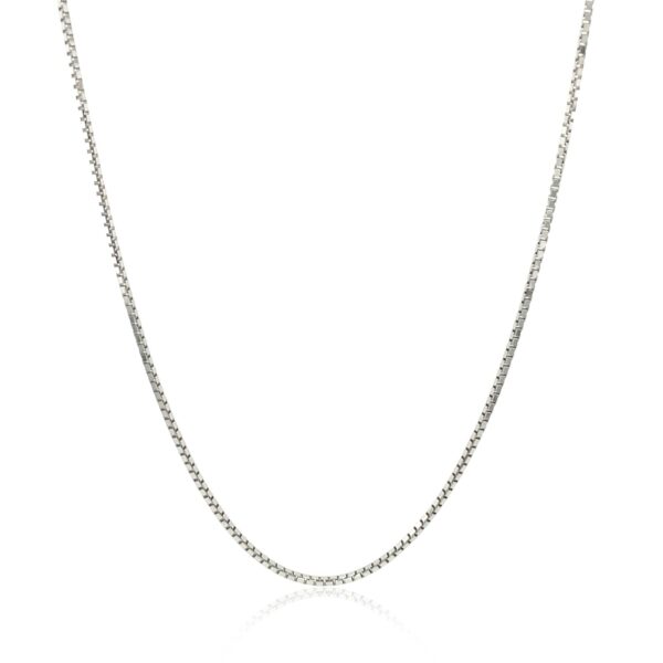 14k White Gold Octagonal Box Chain (1.00 mm) - Image 2