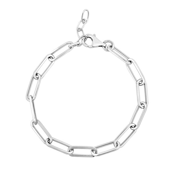 Sterling Silver Wide Paperclip Chain Bracelet (5.90 mm) - Image 2