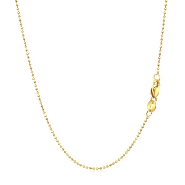 14k Yellow Gold Bead Chain 1.0mm (1.00 mm) - Image 3