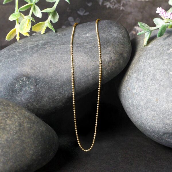 14k Yellow Gold Bead Chain 1.0mm (1.00 mm) - Image 4