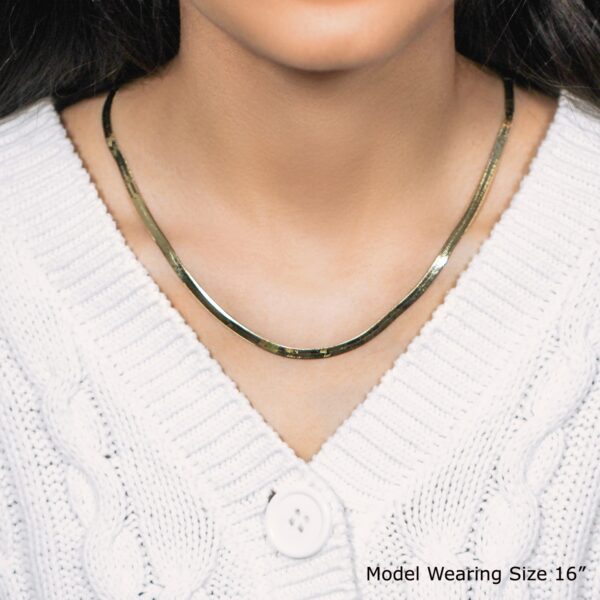 14k Yellow Gold Super Flex Herringbone Chain (3.80 mm) - Image 4