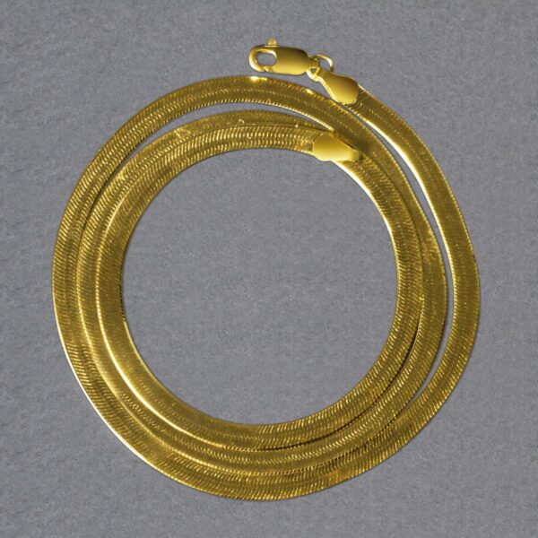 14k Yellow Gold Super Flex Herringbone Chain (3.80 mm) - Image 6