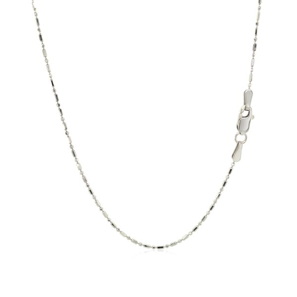 14k White Gold Diamond-Cut Bead Chain (0.90 mm) - Image 3