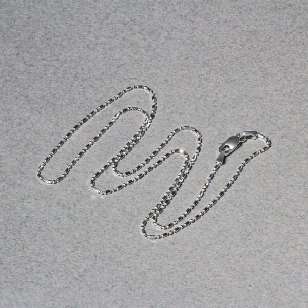 14k White Gold Diamond-Cut Bead Chain (0.90 mm) - Image 5