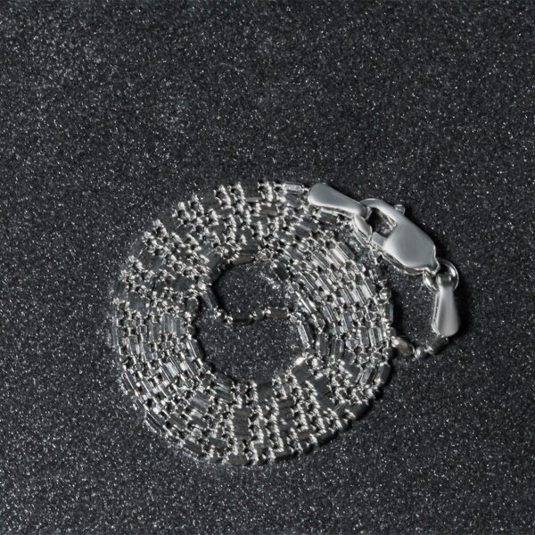 14k White Gold Diamond-Cut Bead Chain (0.90 mm) - Image 6