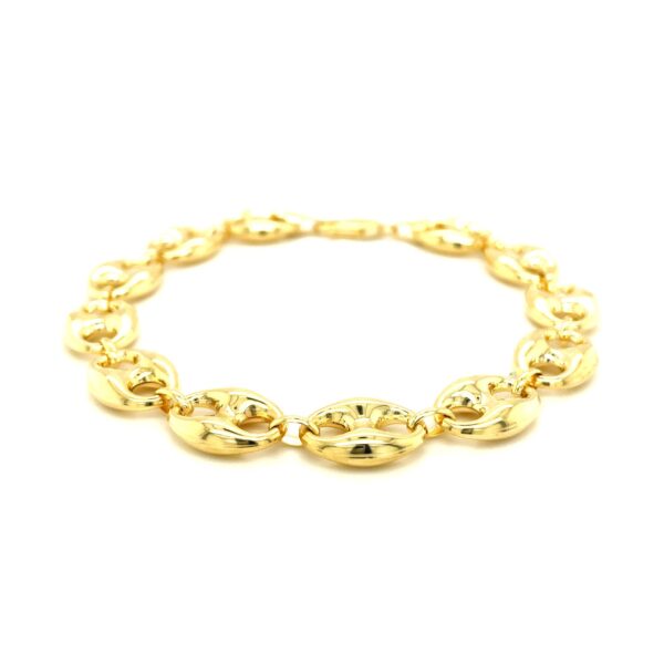 14k Yellow Gold Puffed Mariner Link Bracelet (11.00 mm) - Image 2