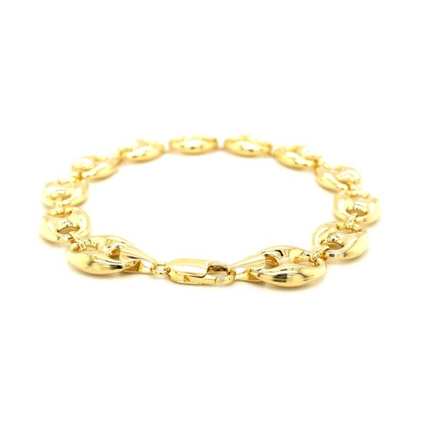 14k Yellow Gold Puffed Mariner Link Bracelet (11.00 mm) - Image 3