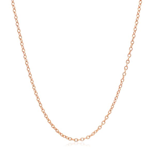 18k Rose Gold Round Oval Link Chain (1.50 mm) - Image 2