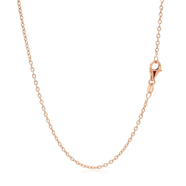 18k Rose Gold Round Oval Link Chain (1.50 mm) - Image 3
