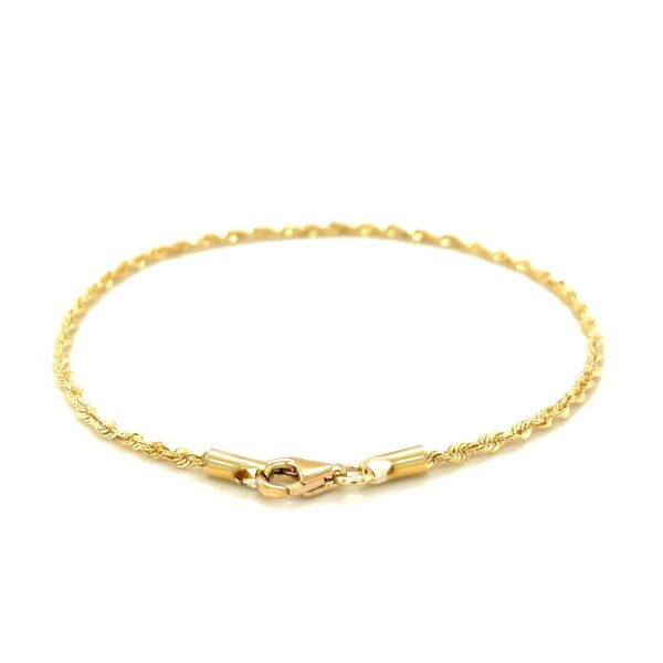 10k Yellow Gold Solid Diamond Cut Rope Bracelet (1.80 mm) - Image 3