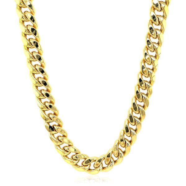 10k Yellow Gold Semi Solid Miami Cuban Chain (9.10 mm) - Image 2