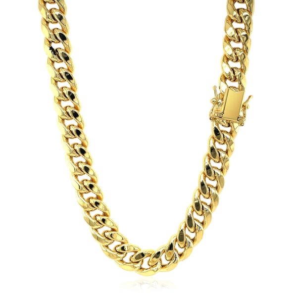 10k Yellow Gold Semi Solid Miami Cuban Chain (9.10 mm) - Image 3