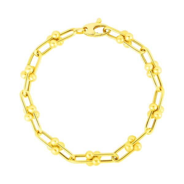 14k Yellow Gold 7 1/2 inch Jax Chain Bracelet (5.00 mm) - Image 2