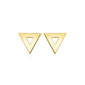 14k Yellow Gold Polished Open Triangle Post Earrings