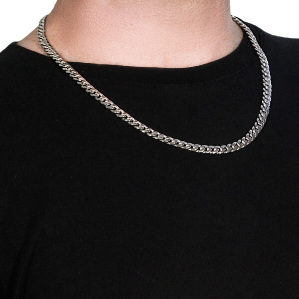 14K White Gold Miami Cuban Semi Solid Chain (7.00 mm) - Image 4