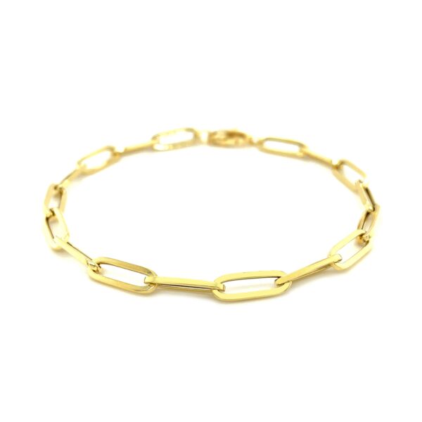 14K Yellow Gold Bold Paperclip Chain Bracelet (4.20 mm) - Image 3