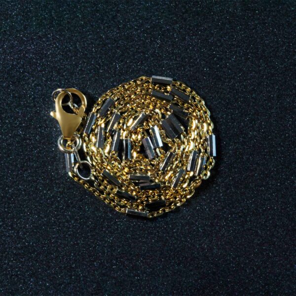 Bar Links Pendant Chain in 14k Two Tone Gold (1.00 mm) - Image 6