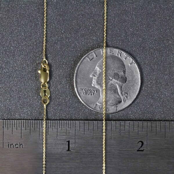 14k Yellow Gold Cable Link Chain (0.50 mm) - Image 4