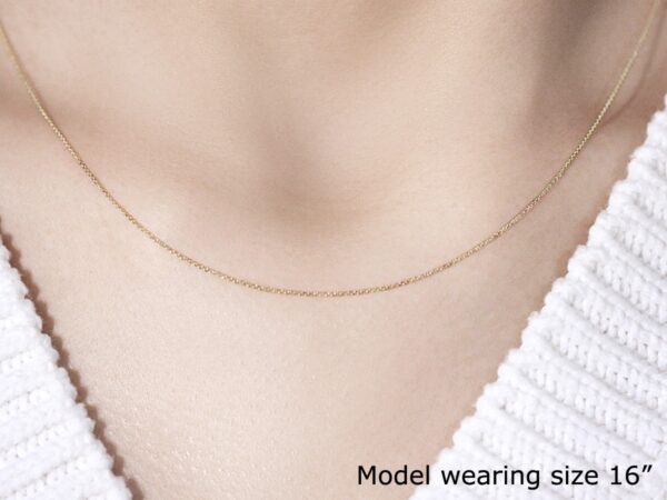 14k Yellow Gold Cable Link Chain (0.50 mm) - Image 5