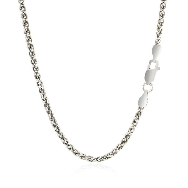 Sterling Silver Rhodium Plated Wheat Chain (2.60 mm) - Image 3