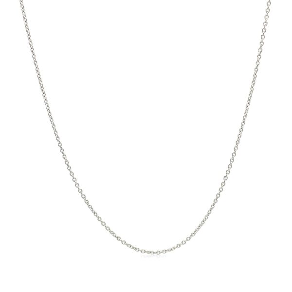 14k White Gold Oval Cable Link Chain (0.85 mm) - Image 2