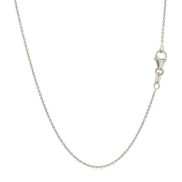 14k White Gold Oval Cable Link Chain (0.85 mm) - Image 3