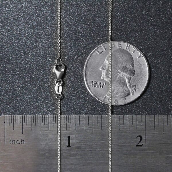 14k White Gold Oval Cable Link Chain (0.85 mm) - Image 6