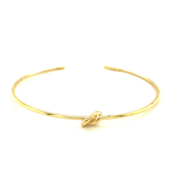 14k Yellow Gold Polished Cuff Bangle with Knot (5.50 mm) - Image 2