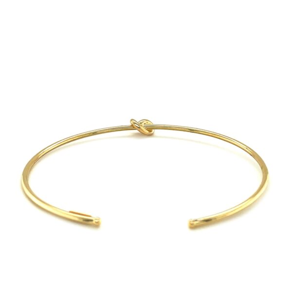14k Yellow Gold Polished Cuff Bangle with Knot (5.50 mm) - Image 3