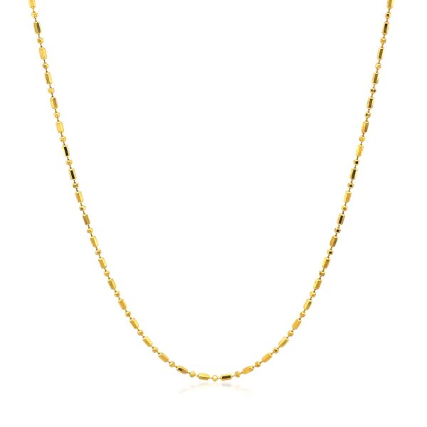 14k Yellow Gold Diamond-Cut Bead Chain (0.90 mm) - Image 2