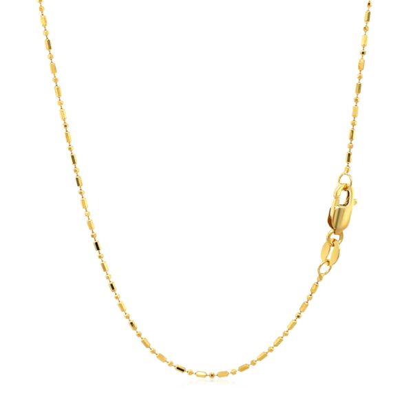 14k Yellow Gold Diamond-Cut Bead Chain (0.90 mm) - Image 3