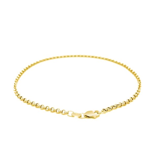 2.3mm 10k Yellow Gold Rolo Anklet - Image 3