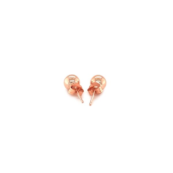 14k Rose Gold Round Stud Earrings (5mm) - Image 3