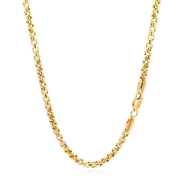 14k Yellow Gold Round Box Chain (3.4 mm) - Image 3