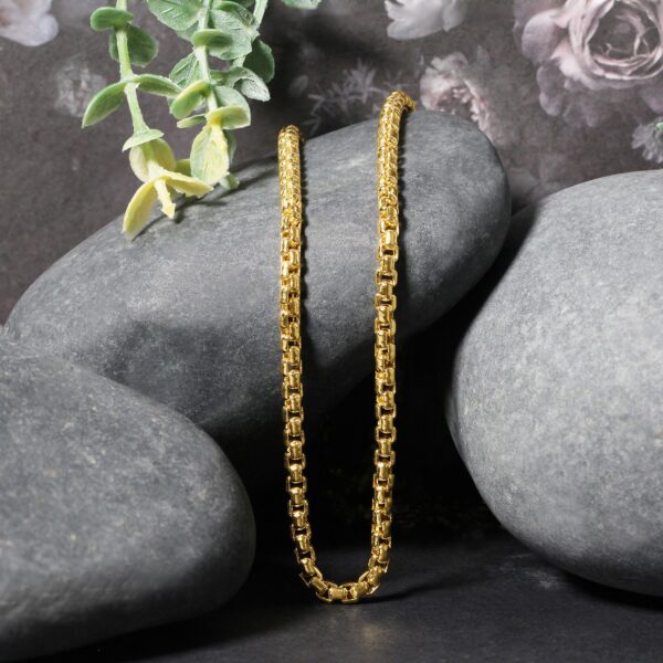 14k Yellow Gold Round Box Chain (3.4 mm) - Image 4