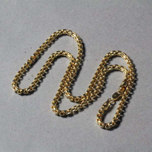 14k Yellow Gold Round Box Chain (3.4 mm) - Image 5