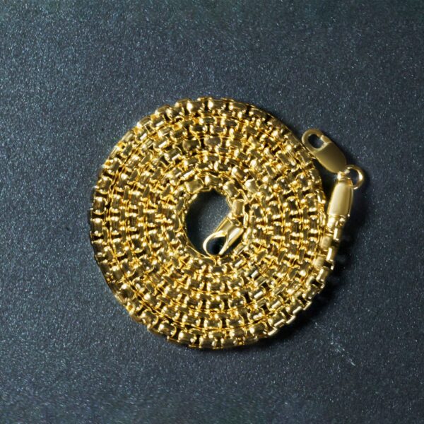 14k Yellow Gold Round Box Chain (3.4 mm) - Image 6