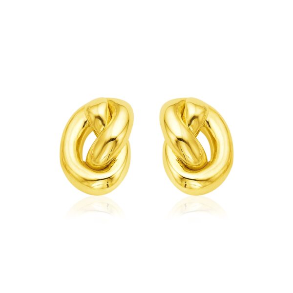 14k Yellow Gold Polished Knot Earrings
