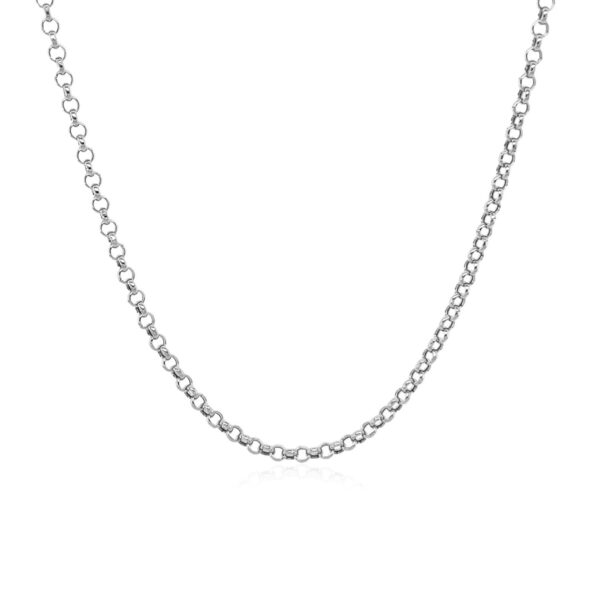 14k White Gold Rolo Chain (1.90 mm) - Image 2