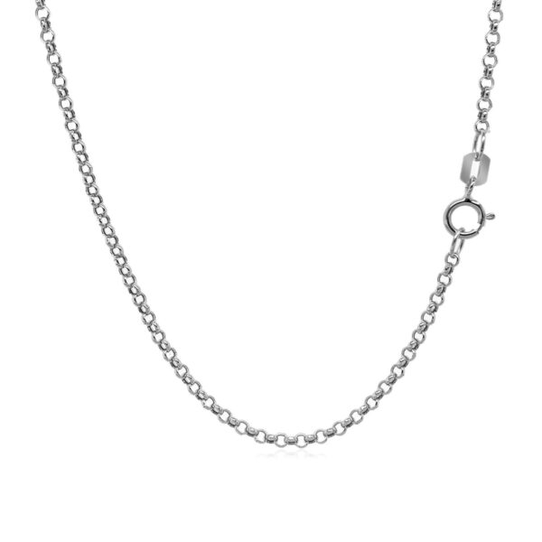 14k White Gold Rolo Chain (1.90 mm) - Image 3