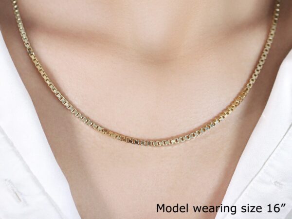14k Yellow Gold Semi Solid Box Chain (2.5 mm) - Image 4